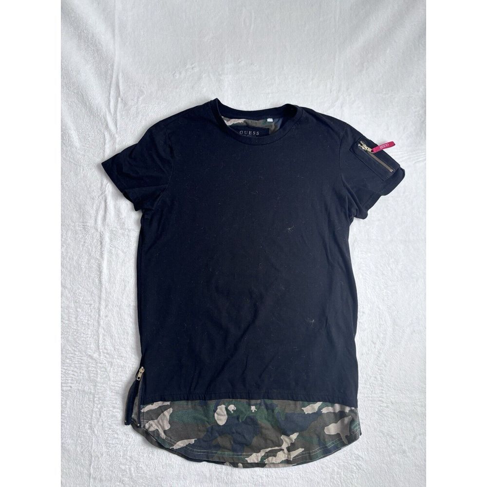 Guess Black Short‎ Sleeve Camouflaged Shirt Men's Medium *